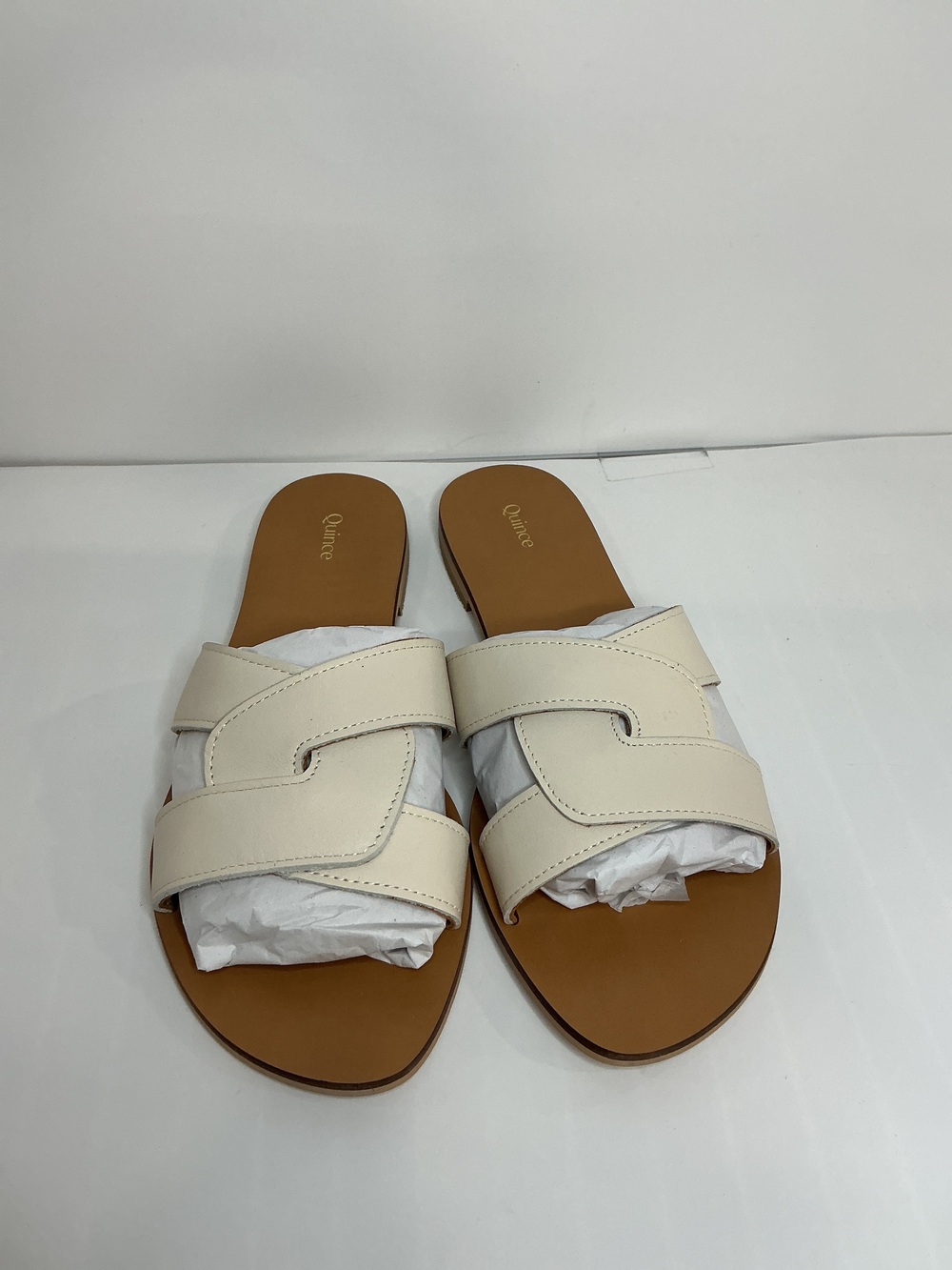 Italian Leather Cutout Slide Sandal